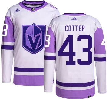 Authentic Adidas Youth Paul Cotter Vegas Golden Knights Hockey Fights Cancer Jersey -