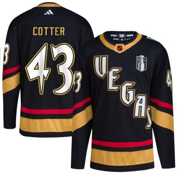 Authentic Adidas Youth Paul Cotter Vegas Golden Knights Reverse Retro 2.0 2023 Stanley Cup Final Jersey - Black