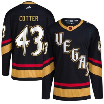 Authentic Adidas Youth Paul Cotter Vegas Golden Knights Reverse Retro 2.0 Jersey - Black