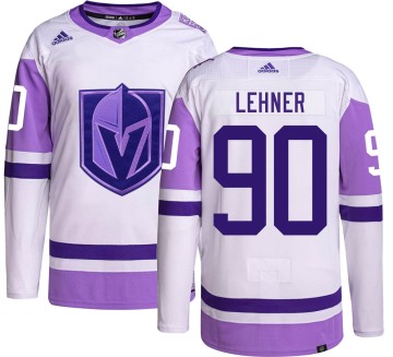 Authentic Adidas Youth Robin Lehner Vegas Golden Knights Hockey Fights Cancer Jersey -