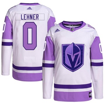 Authentic Adidas Youth Robin Lehner Vegas Golden Knights Hockey Fights Cancer Primegreen Jersey - White/Purple