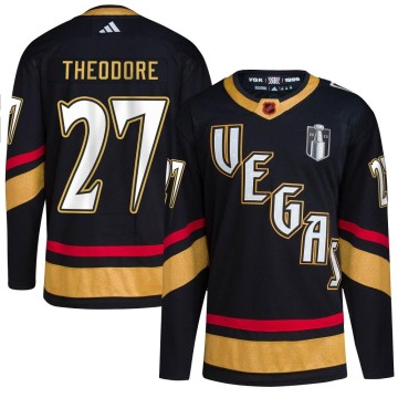 Authentic Adidas Youth Shea Theodore Vegas Golden Knights Reverse Retro 2.0 2023 Stanley Cup Final Jersey - Black