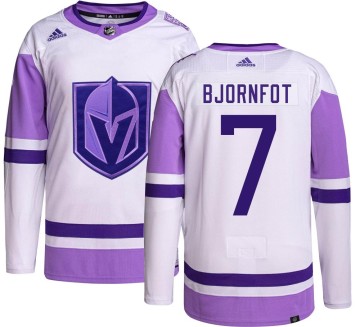 Authentic Adidas Youth Tobias Bjornfot Vegas Golden Knights Hockey Fights Cancer Jersey -