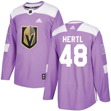 Authentic Adidas Youth Tomas Hertl Vegas Golden Knights Fights Cancer Practice Jersey - Purple