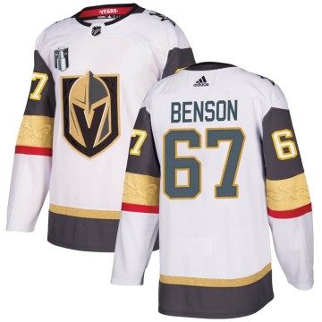 Authentic Adidas Youth Tyler Benson Vegas Golden Knights Away 2023 Stanley Cup Final Jersey - White