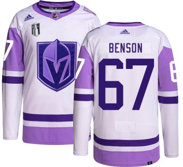 Authentic Adidas Youth Tyler Benson Vegas Golden Knights Hockey Fights Cancer 2023 Stanley Cup Final Jersey -