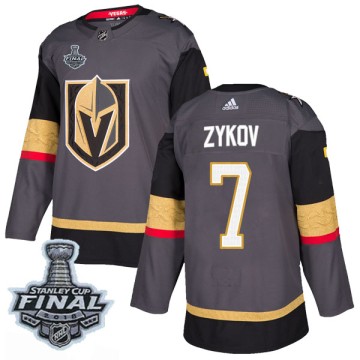 Authentic Adidas Youth Valentin Zykov Vegas Golden Knights Home 2018 Stanley Cup Final Patch Jersey - Gray