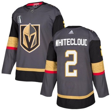 Authentic Adidas Youth Zach Whitecloud Vegas Golden Knights Gray Home 2023 Stanley Cup Final Jersey - White