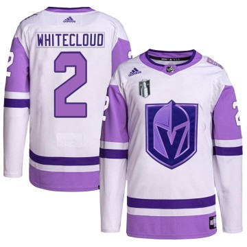 Authentic Adidas Youth Zach Whitecloud Vegas Golden Knights Hockey Fights Cancer Primegreen 2023 Stanley Cup Final Jersey - Whit