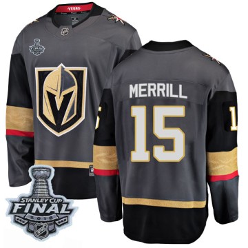 Breakaway Fanatics Branded Men's Jon Merrill Vegas Golden Knights Home 2018 Stanley Cup Final Patch Jersey - Black