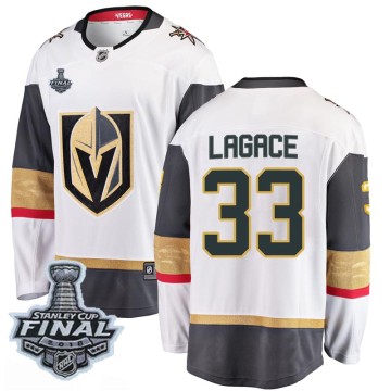Breakaway Fanatics Branded Men's Maxime Lagace Vegas Golden Knights Away 2018 Stanley Cup Final Patch Jersey - White