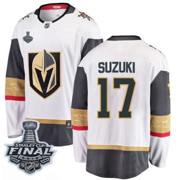 Breakaway Fanatics Branded Men's Nick Suzuki Vegas Golden Knights Away 2018 Stanley Cup Final Patch Jersey - White