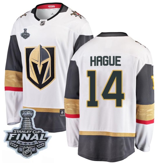 Breakaway Fanatics Branded Men's Nicolas Hague Vegas Golden Knights Away 2018 Stanley Cup Final Patch Jersey - White