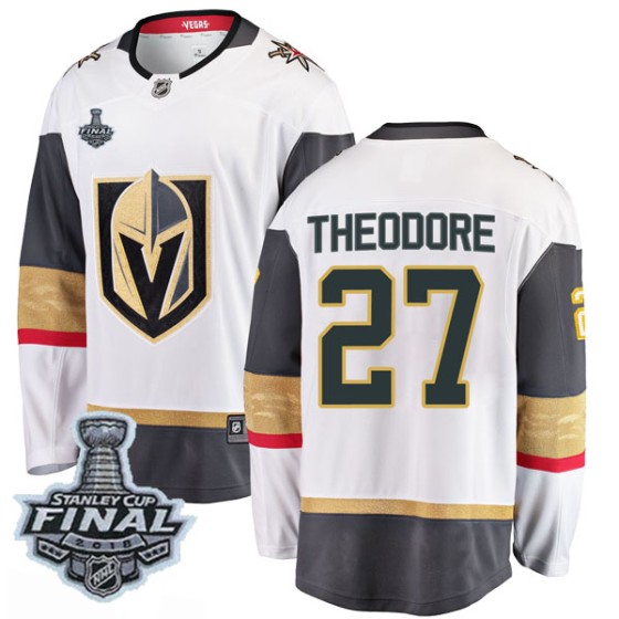 Breakaway Fanatics Branded Men's Shea Theodore Vegas Golden Knights Away 2018 Stanley Cup Final Patch Jersey - White