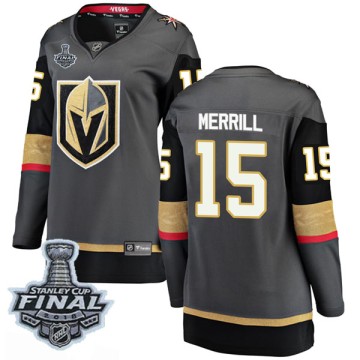 Breakaway Fanatics Branded Women's Jon Merrill Vegas Golden Knights Home 2018 Stanley Cup Final Patch Jersey - Black