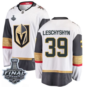 Breakaway Fanatics Branded Youth Jake Leschyshyn Vegas Golden Knights Away 2018 Stanley Cup Final Patch Jersey - White