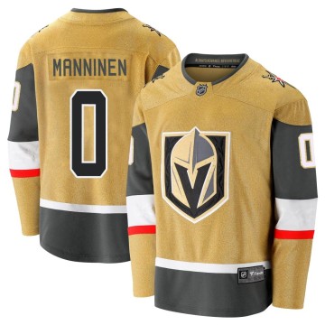 Premier Fanatics Branded Men's Sakari Manninen Vegas Golden Knights Breakaway 2020/21 Alternate Jersey - Gold