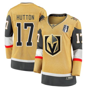 Premier Fanatics Branded Women's Ben Hutton Vegas Golden Knights Breakaway 2020/21 Alternate 2023 Stanley Cup Final Jersey - Gol