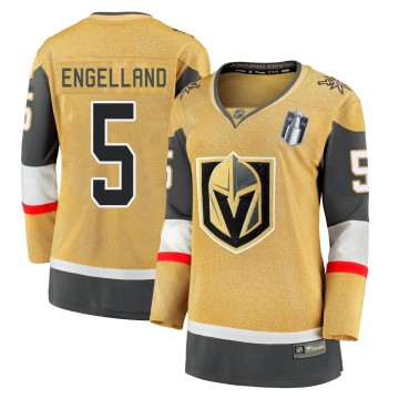 Premier Fanatics Branded Women's Deryk Engelland Vegas Golden Knights Breakaway 2020/21 Alternate 2023 Stanley Cup Final Jersey 